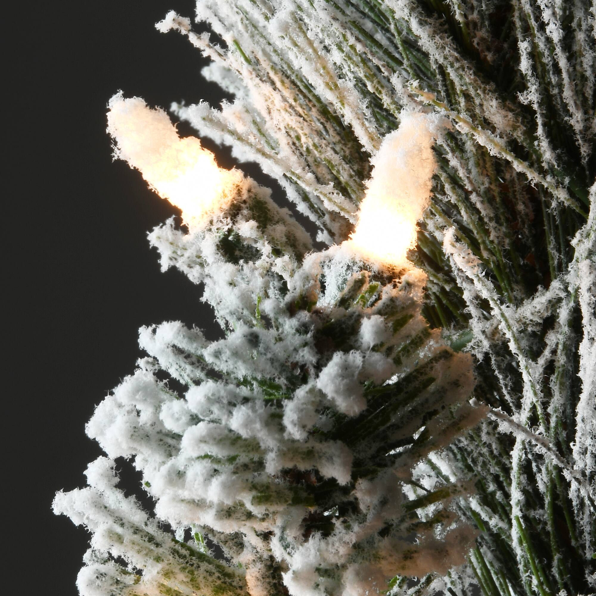 4.5ft. Pre-Lit Snowy Bedford Pine Artificial Christmas Tree, Clear Lights